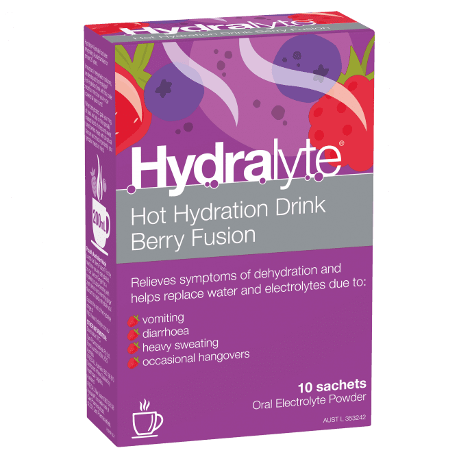 Buy Hydralyte Hot Hydration Drink Berry Fusion Sachets 10 Pack Online