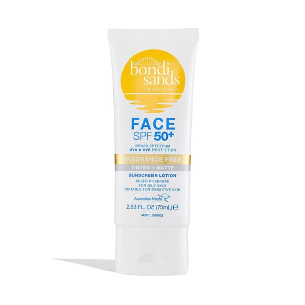 Buy Bondi Sands SPF 50+ Fragrance Free Tinted-Matte Face Sunscreen ...