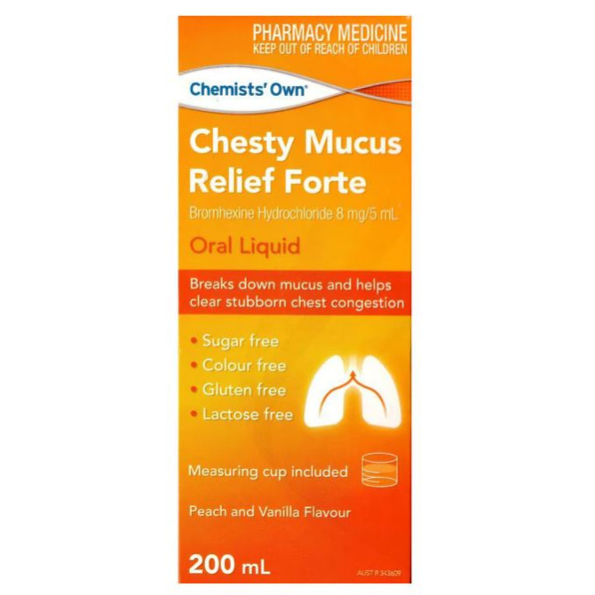 Buy Chemists Own Chesty Mucus Relief Forte 200ml Online