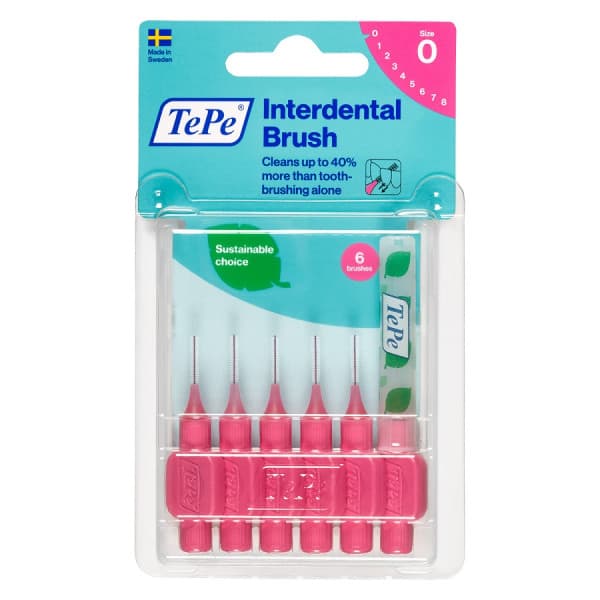 Buy Tepe Interdental Brush Pink 0.4mm Size 0 6 Pack Online | Chemist ...