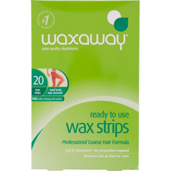 Buy Waxaway Ready to Use Wax Strips 20 Pack Online Chemist Australia