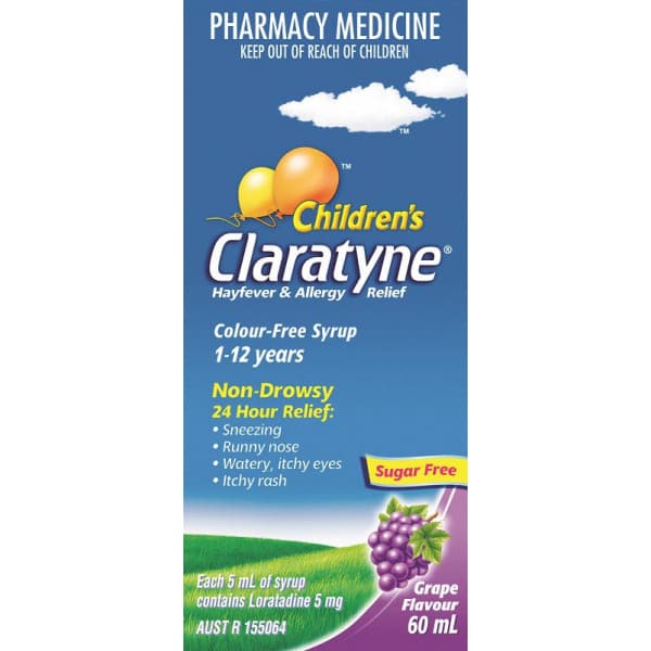 Shop Claratyne Syrup Grape Flavour 1 To 12years 60ml Online