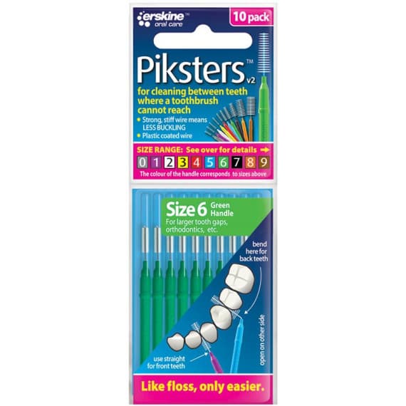 Buy Piksters Size 6 Green 10 Pack Online