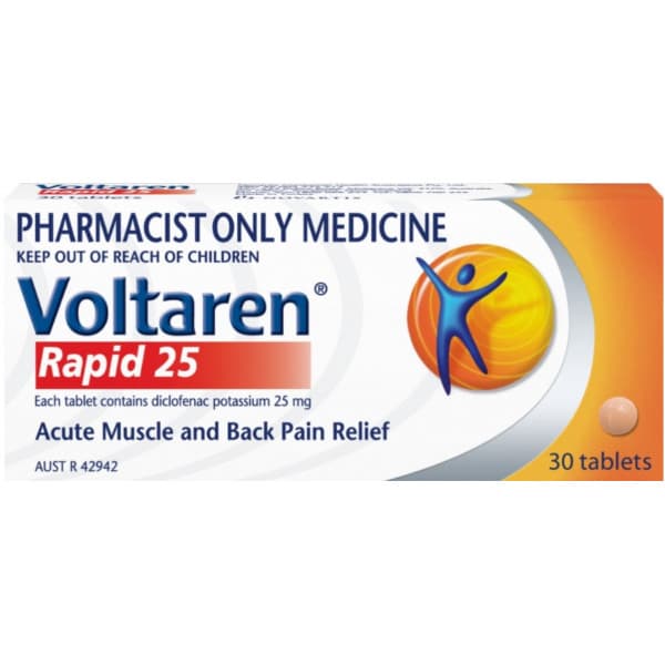 Buy Voltaren Rapid 25mg 30 Tablets (S3) Online